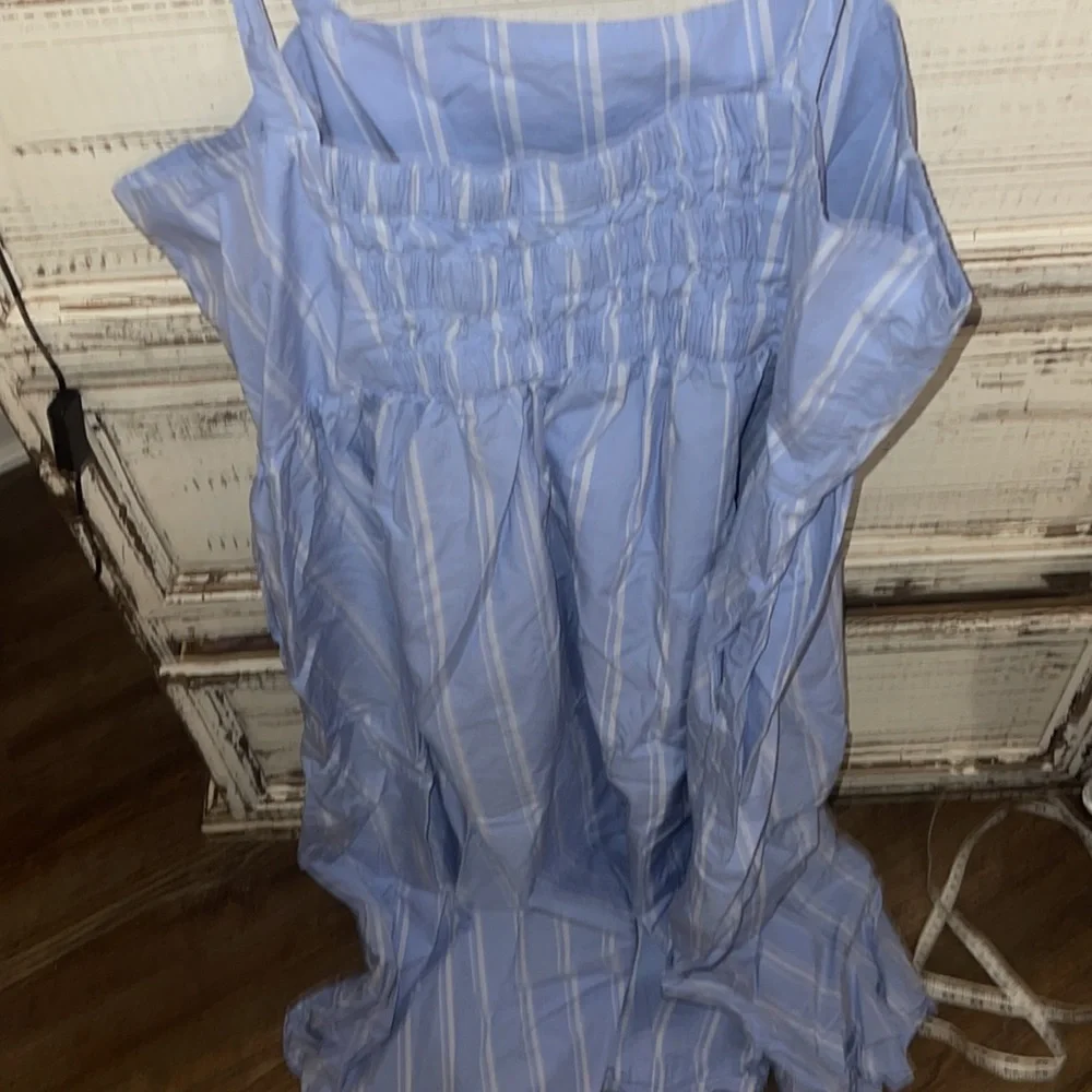NWOT a new day blue and white striped dress with stretch back so cute size xxl - Picture 2 of 7